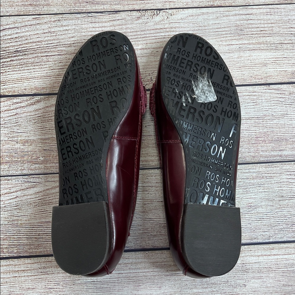 Ros Hommerson Regina Burgundy Leather Slip On Loafers EUC Size 7 - Picture 6 of 10